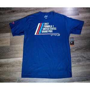 2017 Formula 1 United States Grand Prix Shirt Mens L Blue F1 Racing Graphic Tee